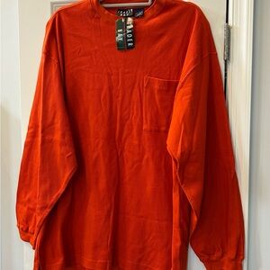 Trader Bay Men's Long-Sleeve Pocket Tee - Bright Orange